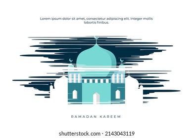 Vektorgrafik der Moschee mit dem Thema Ramadan, Maskenpinsel