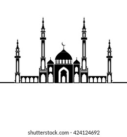 Vector illustration, Mosque Silhouette. Can be used as as a poster, or postcard