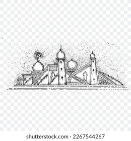 ilustración vectorial de la mezquita, ilustración de sketch