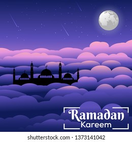 Vector Illustration Mosque In The Sky