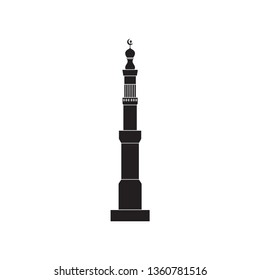Vector Illustration - mosque tower icon with white background - Solid Design - Vector