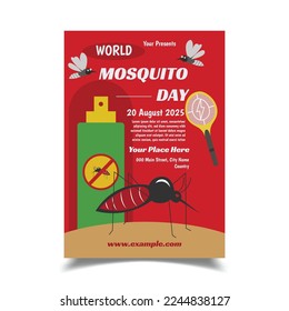 Vector Illustration of Mosquito Day Flyer Poster