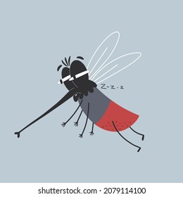Vector illustration of the mosquito. Mosquito isolated on background.