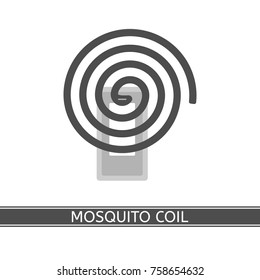 Vector illustration of mosquito repellent coil isolated on white background in flat style