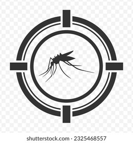 Icono vectorial de objetivos de mosquitos en color oscuro y fondo transparente (PNG).