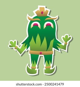 Vector illustration of a moss monster king. Vector illustration