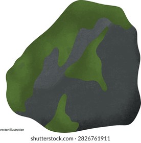 vector illustration of mossy rock