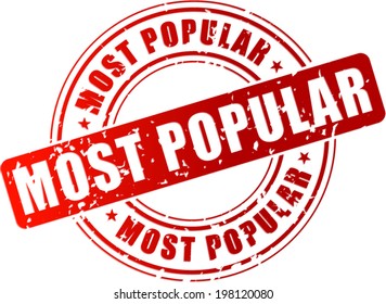 Vector illustration of most popular red stamp on white background