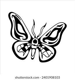 vector illustration of moth outline