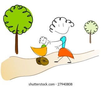 vector illustration of mother
