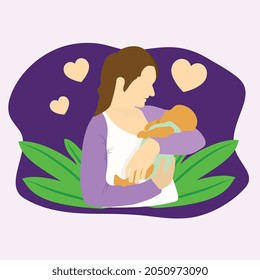 Vector Illustration of mother and child
