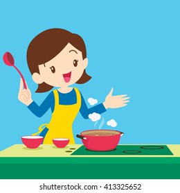 Mother Cooking Stock Vectors, Images & Vector Art | Shutterstock