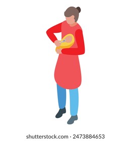 Vector illustration of a mother cradling her sleeping infant in a warm embrace