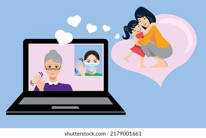 Ilustración vectorial de la madre hija que no tiene memoria infantil, momentos felices