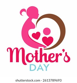 Vector illustration. Mother day baby logo vector icon illustration design on white background.
