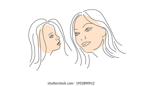 Vector illustration of mother and her baby.Mothers day