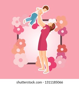 Vector illustration of Mothers Day for card, poster, banner, background