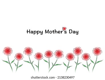 Vector illustration of Mother's Day. Carnation floral design. Greeting card.