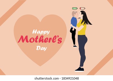 Vector Illustration Of Mother's Day Greeting Card
