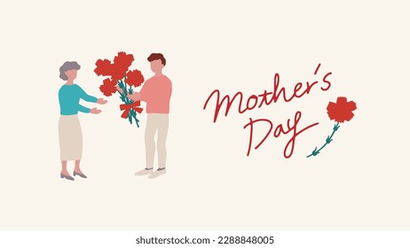 Vector illustration of Mother's Day header. 