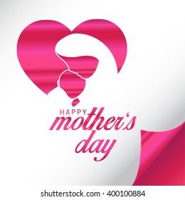 Vector illustration of mother's day with mother silhouette with her baby.