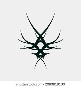 ilustración vectorial del material del motivo para tatuajes puntiagudos adecuados para hombres y mujeres