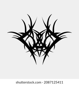 vector illustration of motifs for good back or chest tattoos for men and women