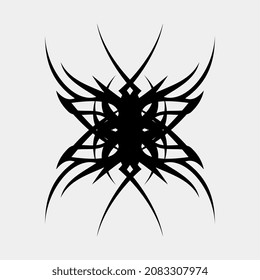 vector illustration of motifs for good and scary men and women tattoos