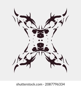 vector illustration of motifs for nice and minimalist tattoos of men and women on the chest or back