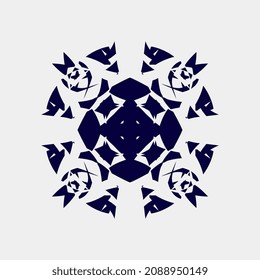 vector illustration of motifs such as beautiful and minimalist symmetrical flowers to decorate the room