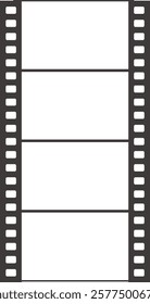 Vector illustration of motion picture film moving from top to bottom separated on a transparent background