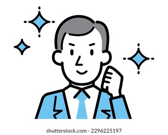 Vector illustration of a motivated businessman