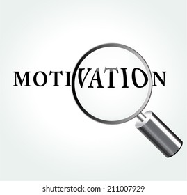 Vector illustration of motivation concept with magnifying