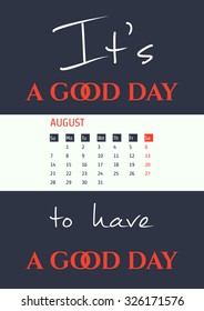Vector Illustration of motivation quotes calendar for Design, Website, Background, Banner. Print Planner inspiration concept Template. Monthly lettering 2016 year