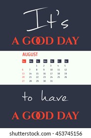 Vector Illustration of motivation quotes calendar for Design, Website, Background, Banner. Print Planner inspiration concept Template. Monthly lettering 2017 year