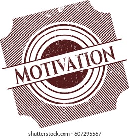 Ilustración vectorial del sello de textura de hule de caucho de Motivación
