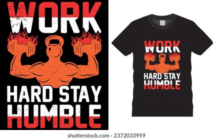 Vector illustration of a motivational Gym t-shirt design. Gym motivational quote with grunge effect and kettlebell. Workout inspirational Vector Template t-shirt design.