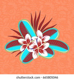 Vector illustration with motley flower. Trendy seamless floral pattern.