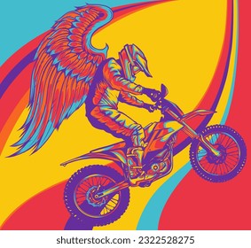 Vektorgrafik von motocross-bike für extreme Ausflüge durch die Berge.