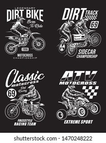 Vector Illustration Motocross Graphic T-shirts Collection