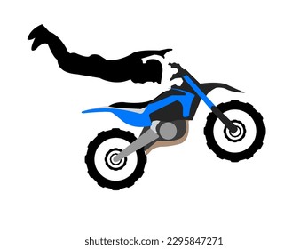 vector illustration motocross stunt silhouette extreme sport