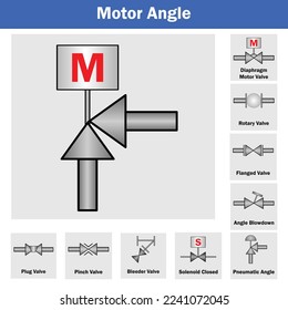Vector Illustration for Motor Angle Valve