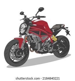 Vector illustration of motor cycle vector design. red
