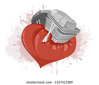 Vector illustration of the motor in the heart