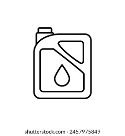 Vector illustration of motor oil icon in line style on white background.