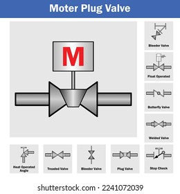 Vector Illustration for Motor Plug Valve