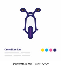 Vector illustration of motorbike icon colored line. Beautiful vehicle element also can be used as motorcycle icon element.