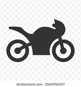 Vector illustration of motorbike  icon in dark color and transparent background(PNG).