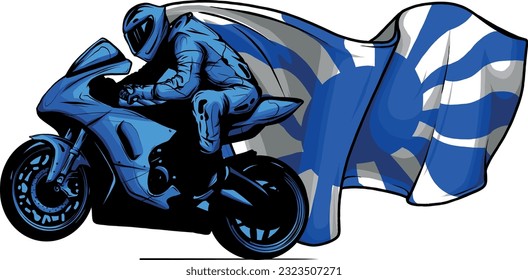 vector illustration of motorbike on white background