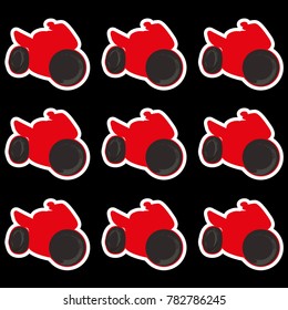Vector Illustration motorbike set of objects